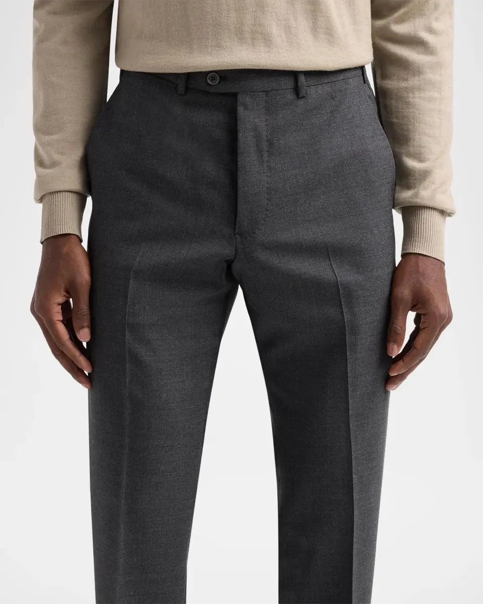 Emporio Armani Men's Textured Wool Trousers | Thumbnail 5 Emporio Armani Men's Textured Wool Trousers | Thumbnail 5
