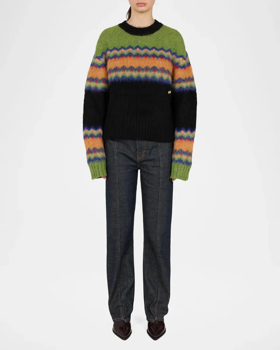 Ganni Fair Isle-Inspired Alpaca-Blend Sweater | Thumbnail 2 Ganni Fair Isle-Inspired Alpaca-Blend Sweater | Thumbnail 2