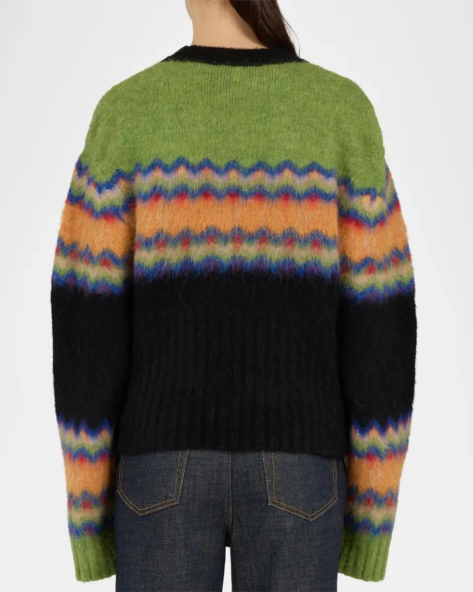 Ganni Fair Isle-Inspired Alpaca-Blend Sweater | Thumbnail 3 Ganni Fair Isle-Inspired Alpaca-Blend Sweater | Thumbnail 3