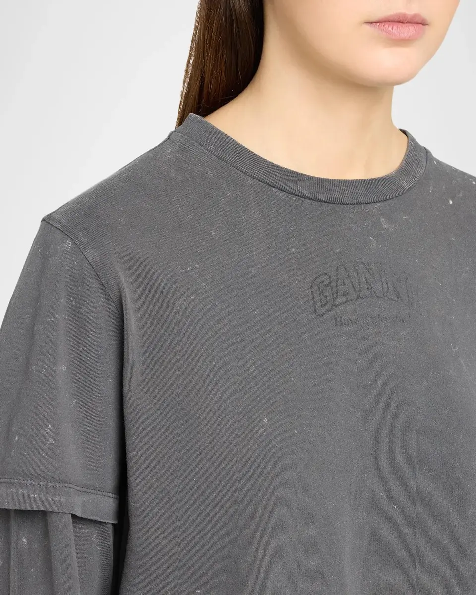 Ganni Heavy Jersey Double Sleeve Cotton Top | Thumbnail 5 Ganni Heavy Jersey Double Sleeve Cotton Top | Thumbnail 5