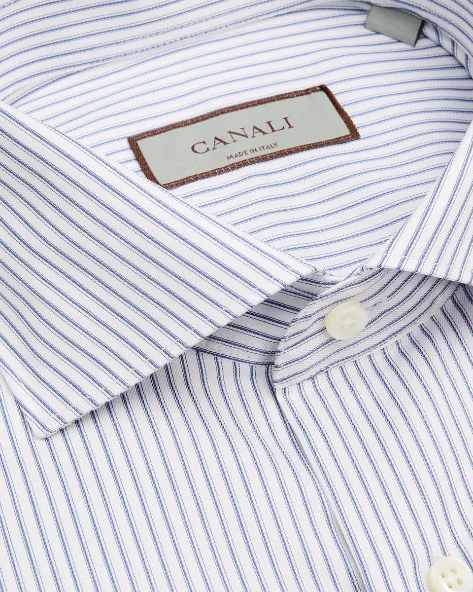 Canali Men's Striped Cotton Dress Shirt | Thumbnail 2 Canali Men's Striped Cotton Dress Shirt | Thumbnail 2