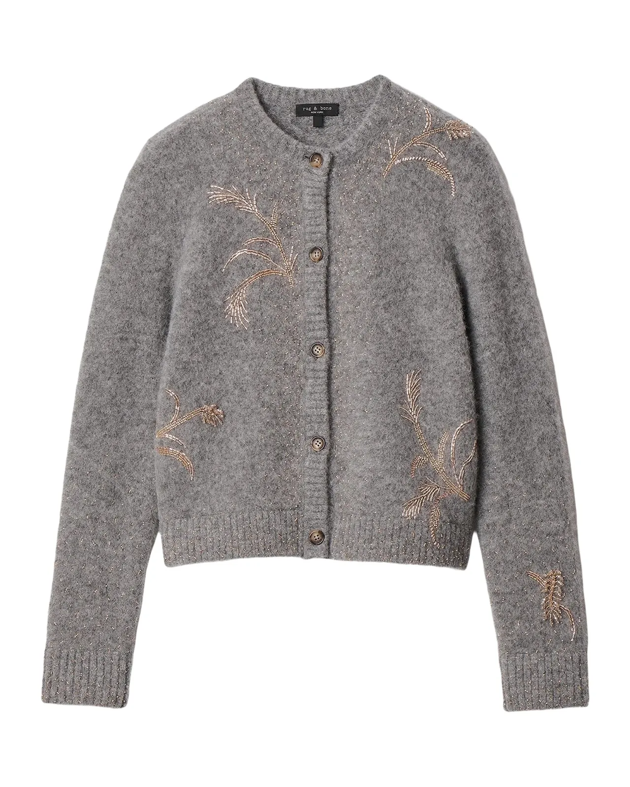 Iris Beaded Wool-Blend Cardigan