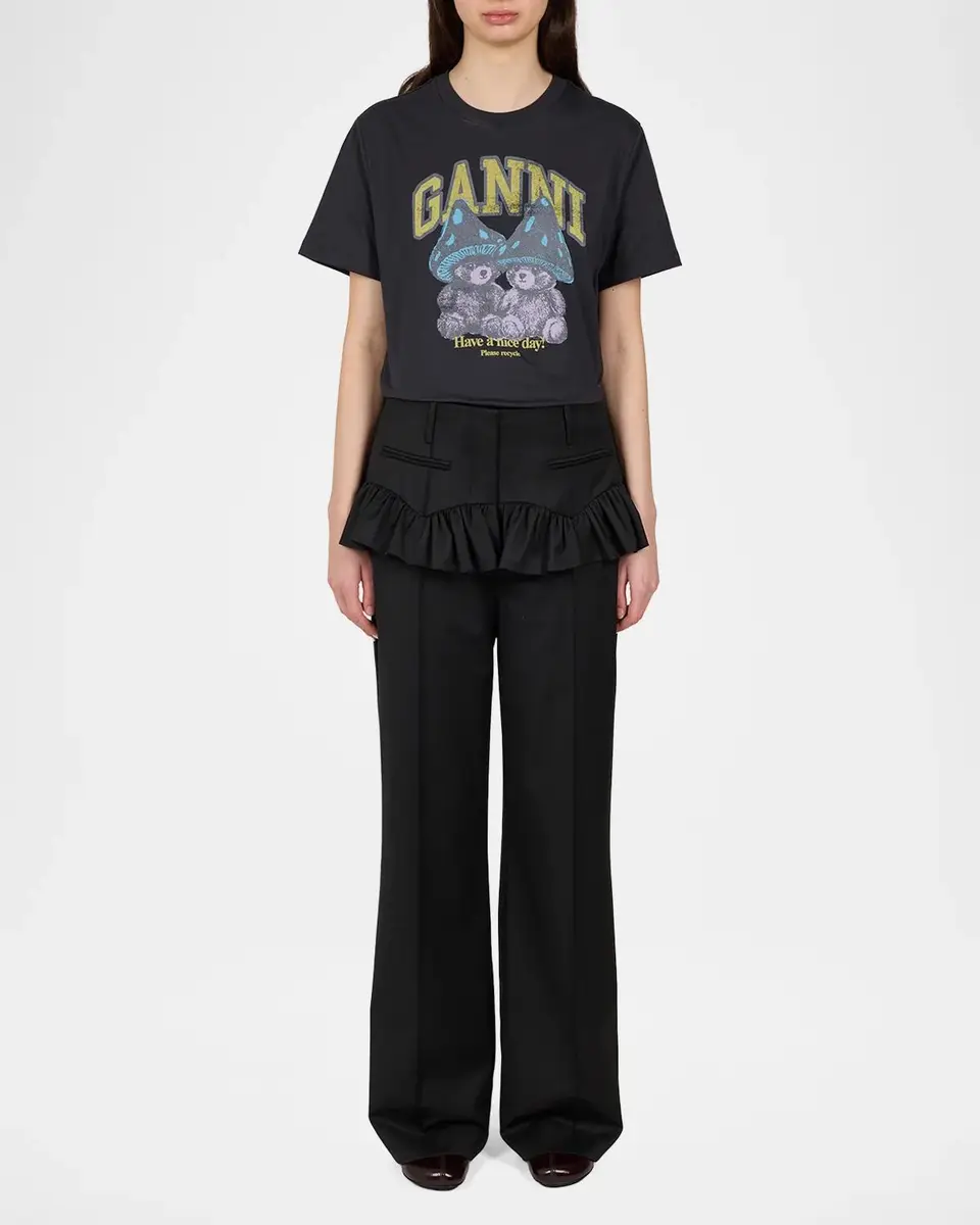 Ganni Calendered Skirt Pants | Thumbnail 2 Ganni Calendered Skirt Pants | Thumbnail 2
