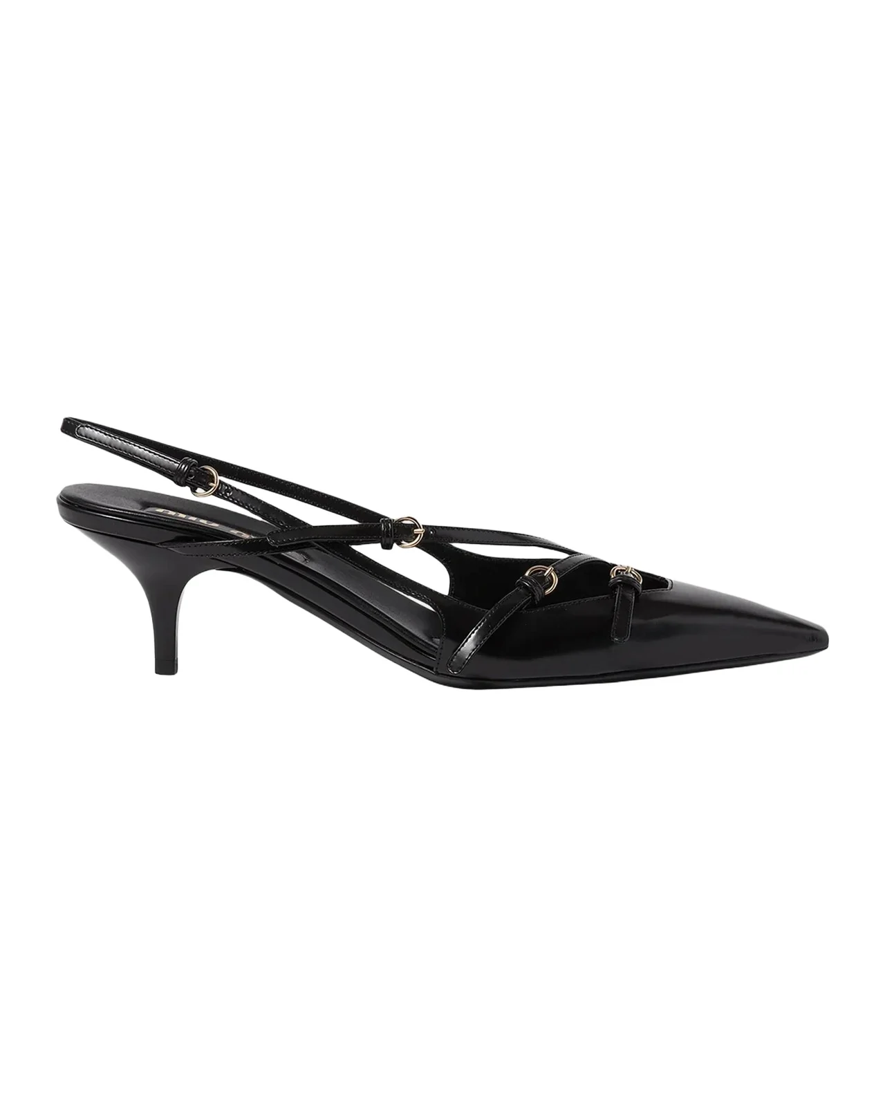 Miu Miu Multi-Buckle 55MM Leather Slingback Pumps