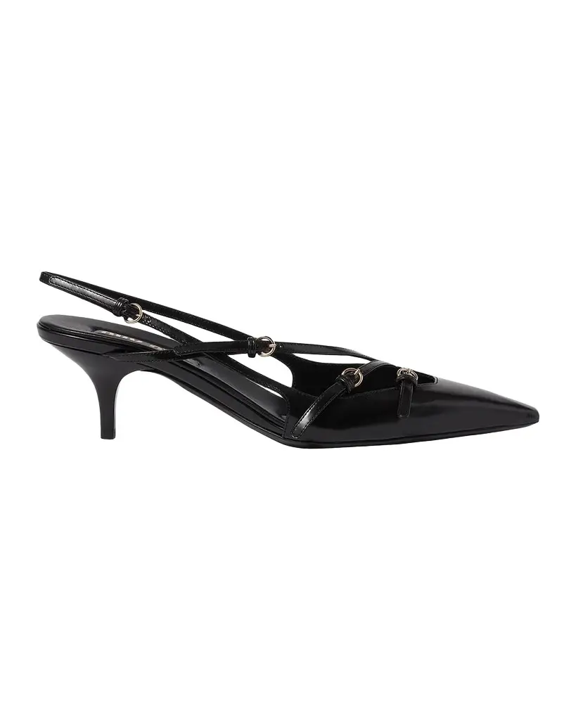 Multi-Buckle 55MM Leather Slingback Pumps Multi-Buckle 55MM Leather Slingback Pumps