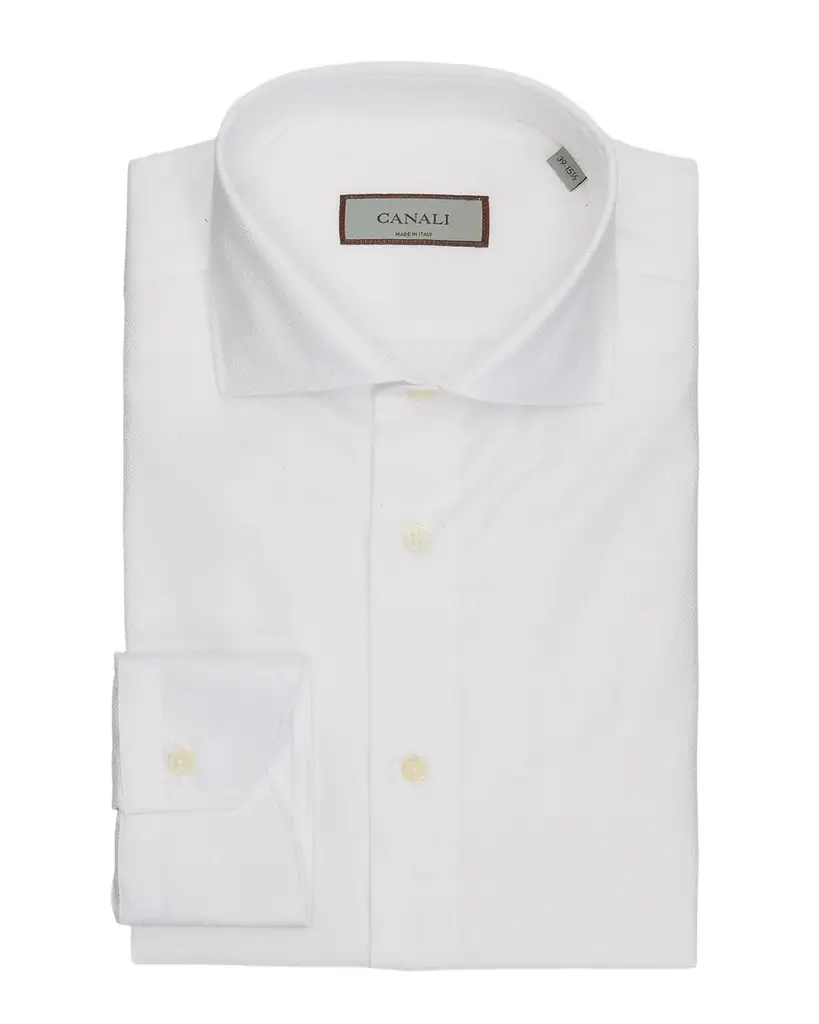 Canali Men's Textured Cotton Dress Shirt