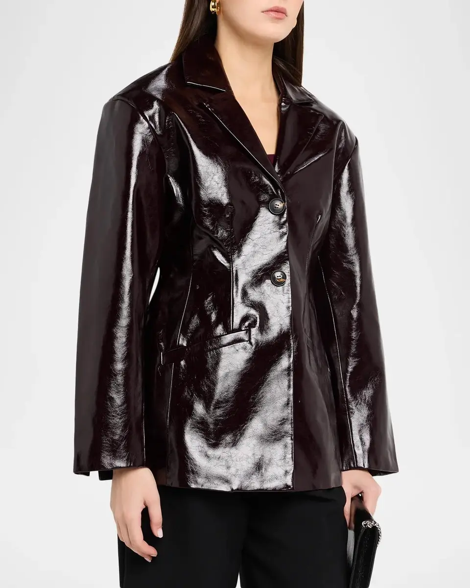 Ganni Future Faux-Fur Collar Jacket | Thumbnail 4 Ganni Future Faux-Fur Collar Jacket | Thumbnail 4