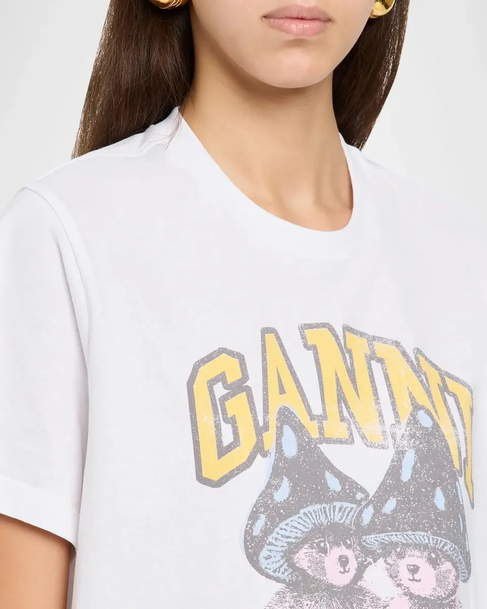 Ganni Teddy Mushrooms Relaxed Crewneck T-Shirt | Thumbnail 5 Ganni Teddy Mushrooms Relaxed Crewneck T-Shirt | Thumbnail 5