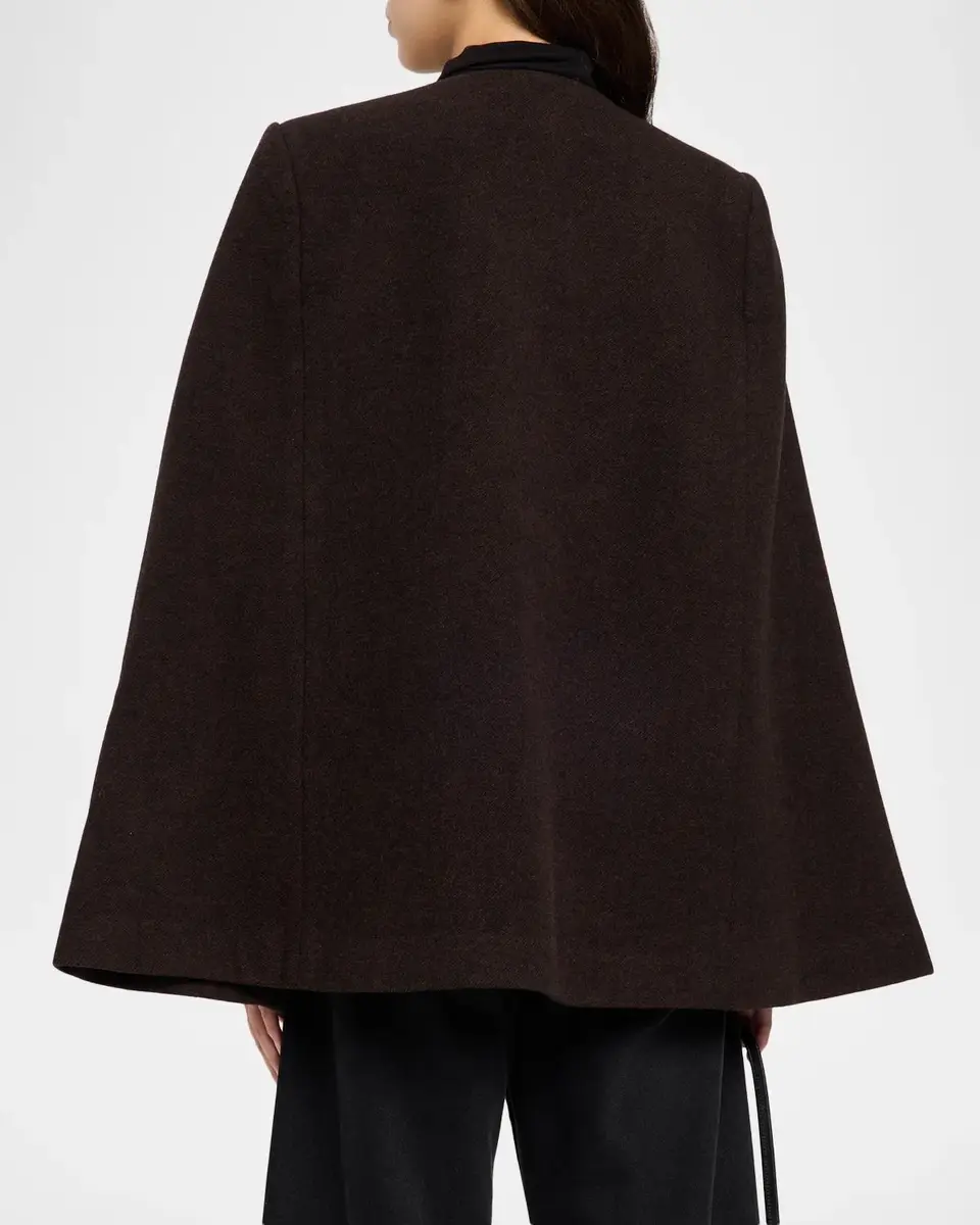 Ganni Wool-Blend Blanket Cape Peacoat | Thumbnail 3 Ganni Wool-Blend Blanket Cape Peacoat | Thumbnail 3
