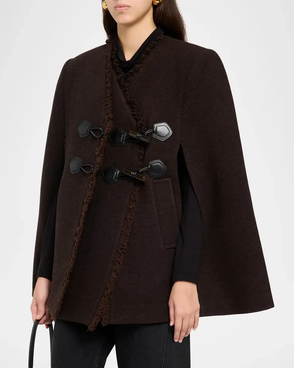 Ganni Wool-Blend Blanket Cape Peacoat | Thumbnail 4 Ganni Wool-Blend Blanket Cape Peacoat | Thumbnail 4