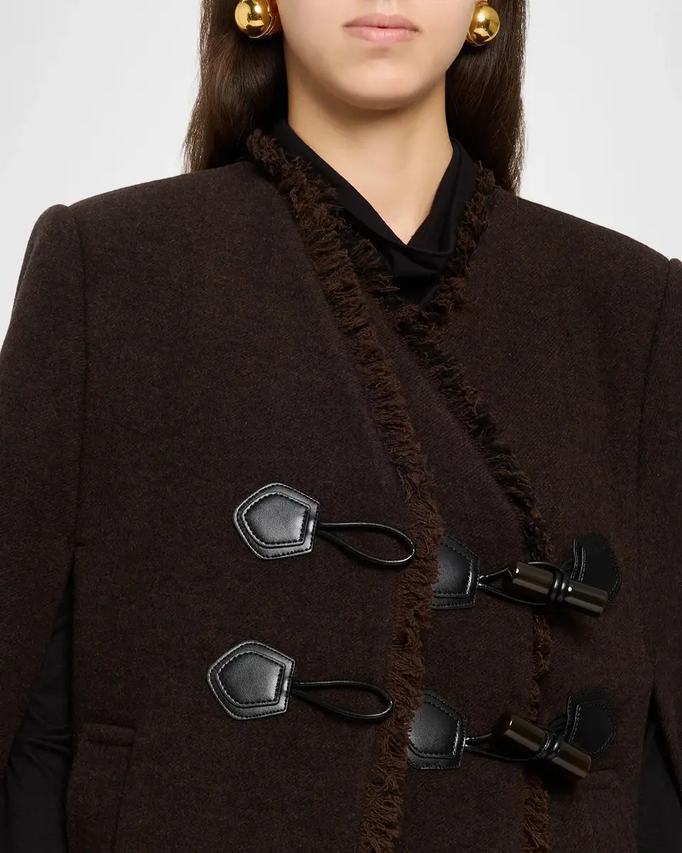 Ganni Wool-Blend Blanket Cape Peacoat | Thumbnail 5 Ganni Wool-Blend Blanket Cape Peacoat | Thumbnail 5