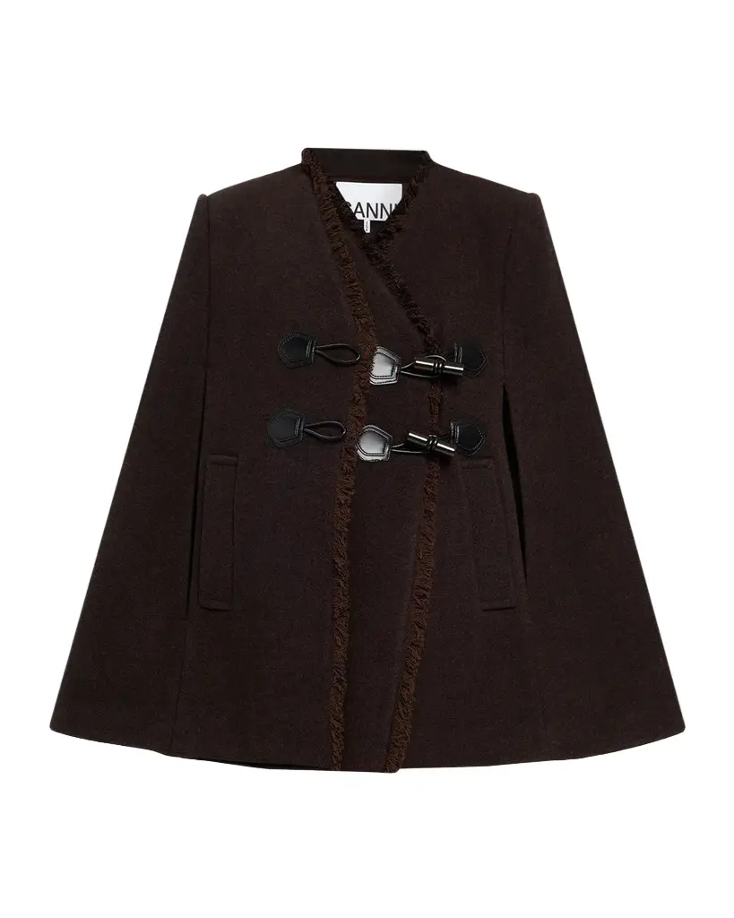 Wool-Blend Blanket Cape Peacoat Wool-Blend Blanket Cape Peacoat