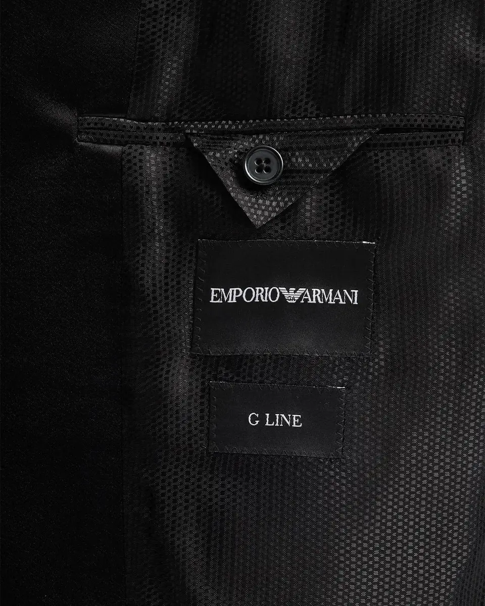 Emporio Armani Men's Textured Chevron Wool Dinner Jacket | Thumbnail 6