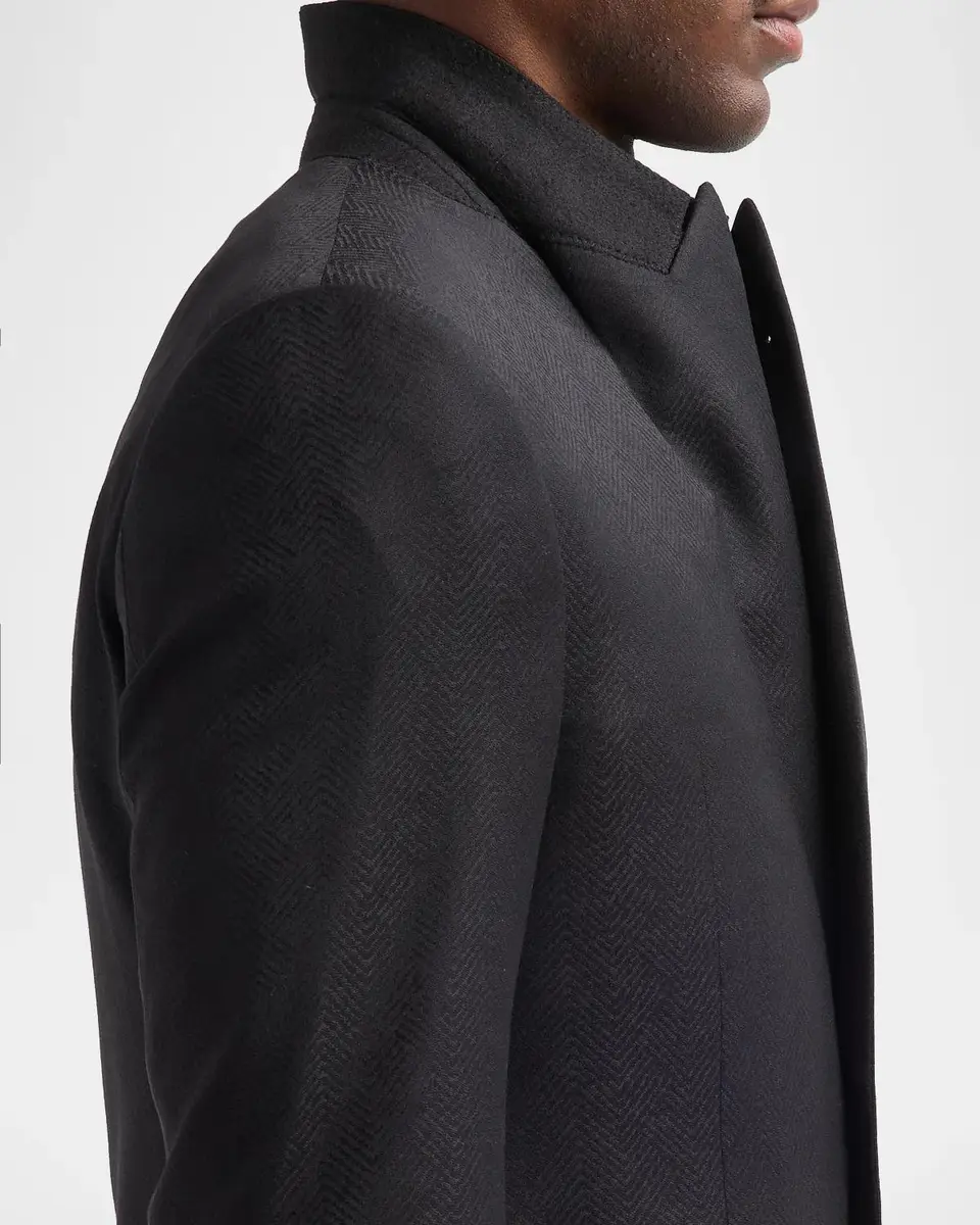 Emporio Armani Men's Textured Chevron Wool Dinner Jacket | Thumbnail 8