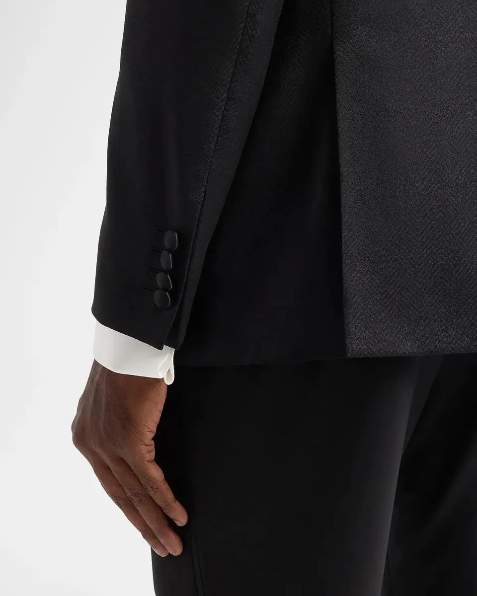Emporio Armani Men's Textured Chevron Wool Dinner Jacket | Thumbnail 9