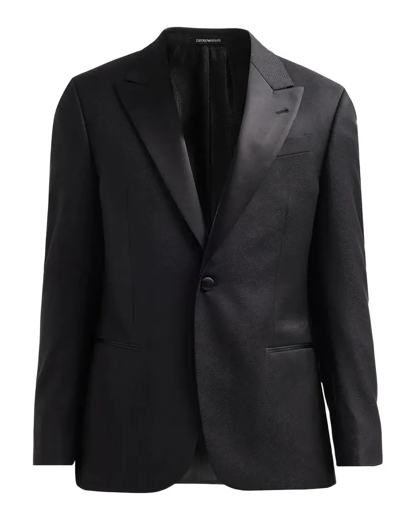 Emporio Armani Men's Textured Chevron Wool Dinner Jacket