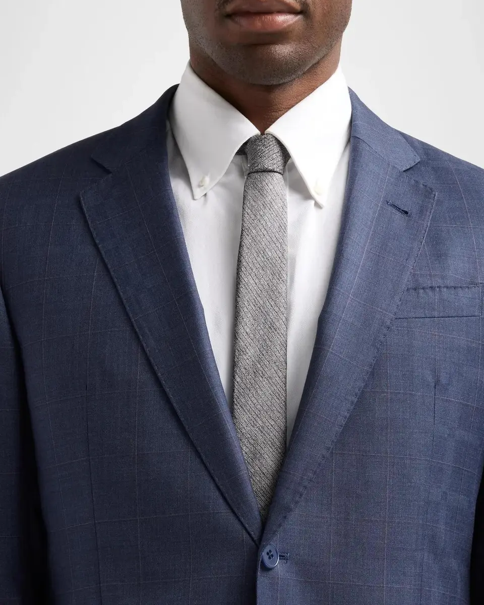 Emporio Armani Men's Contrast Plaid Wool Single-Breasted Suit | Thumbnail 5 Emporio Armani Men's Contrast Plaid Wool Single-Breasted Suit | Thumbnail 5