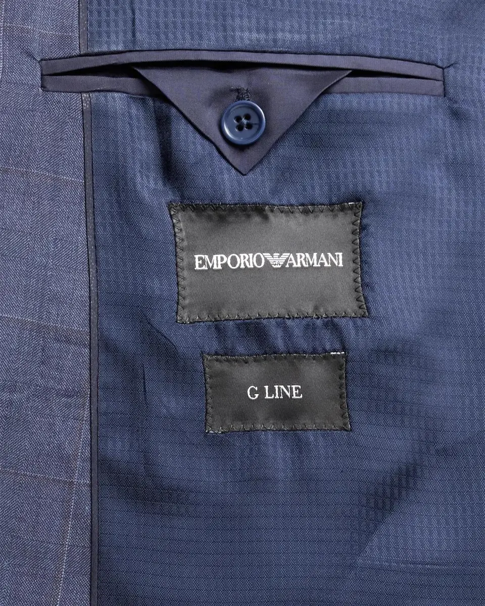 Emporio Armani Men's Contrast Plaid Wool Single-Breasted Suit | Thumbnail 9 Emporio Armani Men's Contrast Plaid Wool Single-Breasted Suit | Thumbnail 9