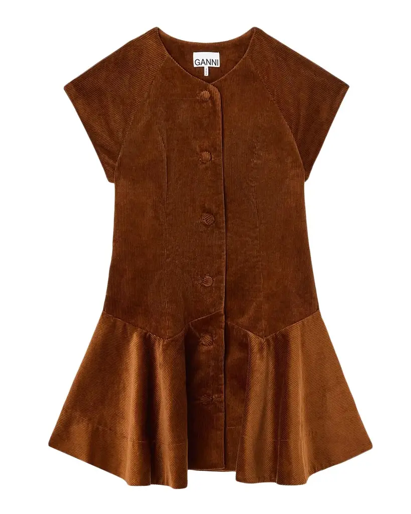 Corduroy Button-Front Mini Dress Corduroy Button-Front Mini Dress
