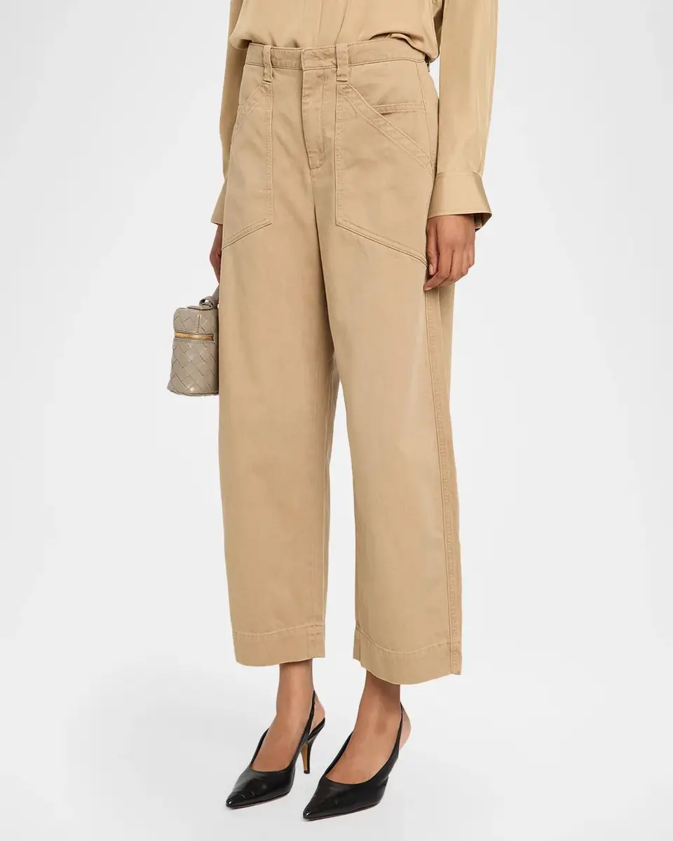 Vince Washed Cotton Twill Mid-Rise Utility Pants | Thumbnail 4 Vince Washed Cotton Twill Mid-Rise Utility Pants | Thumbnail 4