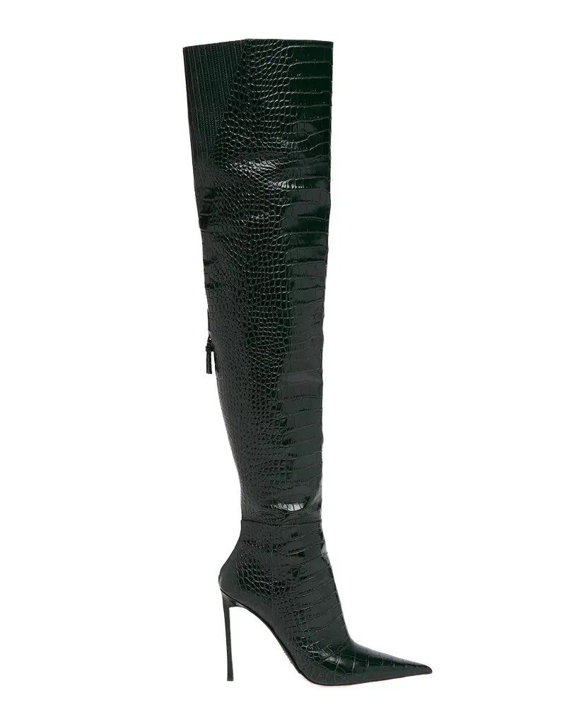 Tom Ford Vertigo 105MM Croc-Embossed Leather Boots