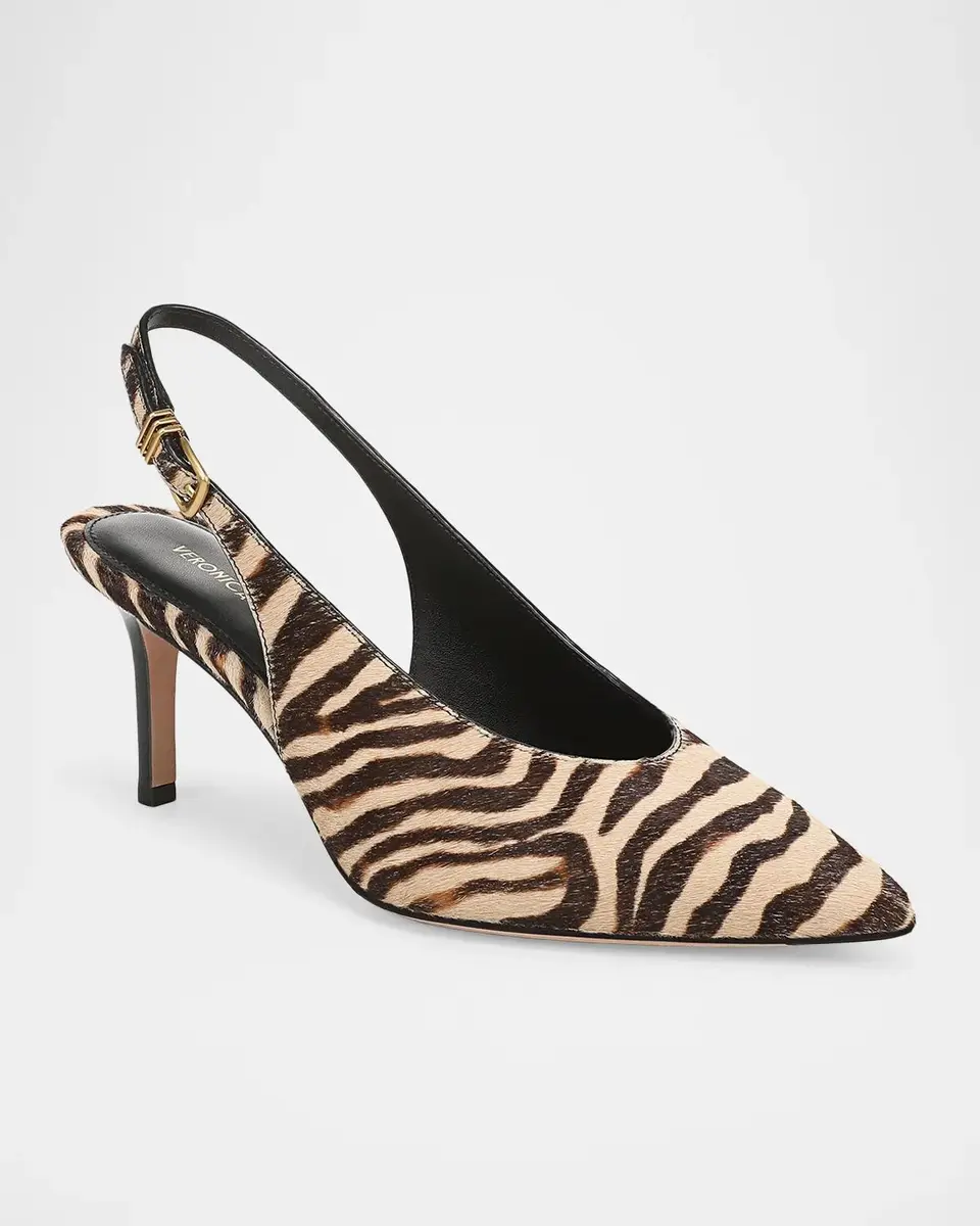 Veronica Beard Luciana 70MM Zebra-Print Calf Hair Slingback Pumps | Thumbnail 2 Veronica Beard Luciana 70MM Zebra-Print Calf Hair Slingback Pumps | Thumbnail 2