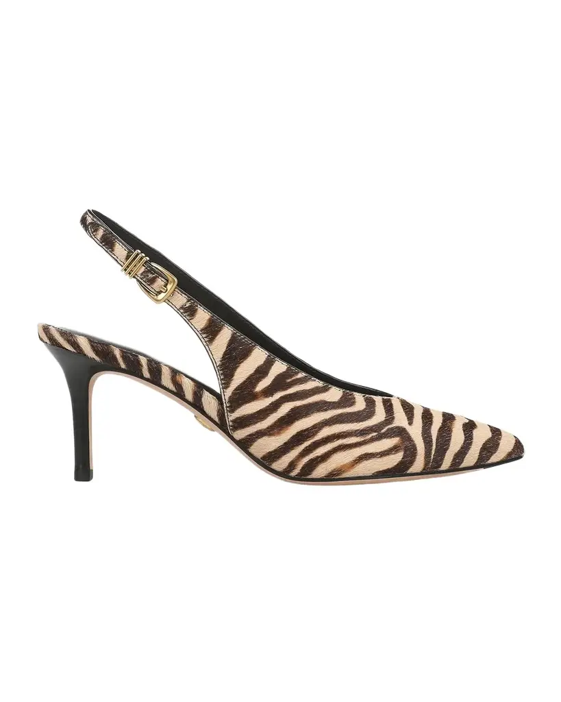 Veronica Beard Luciana 70MM Zebra-Print Calf Hair Slingback Pumps