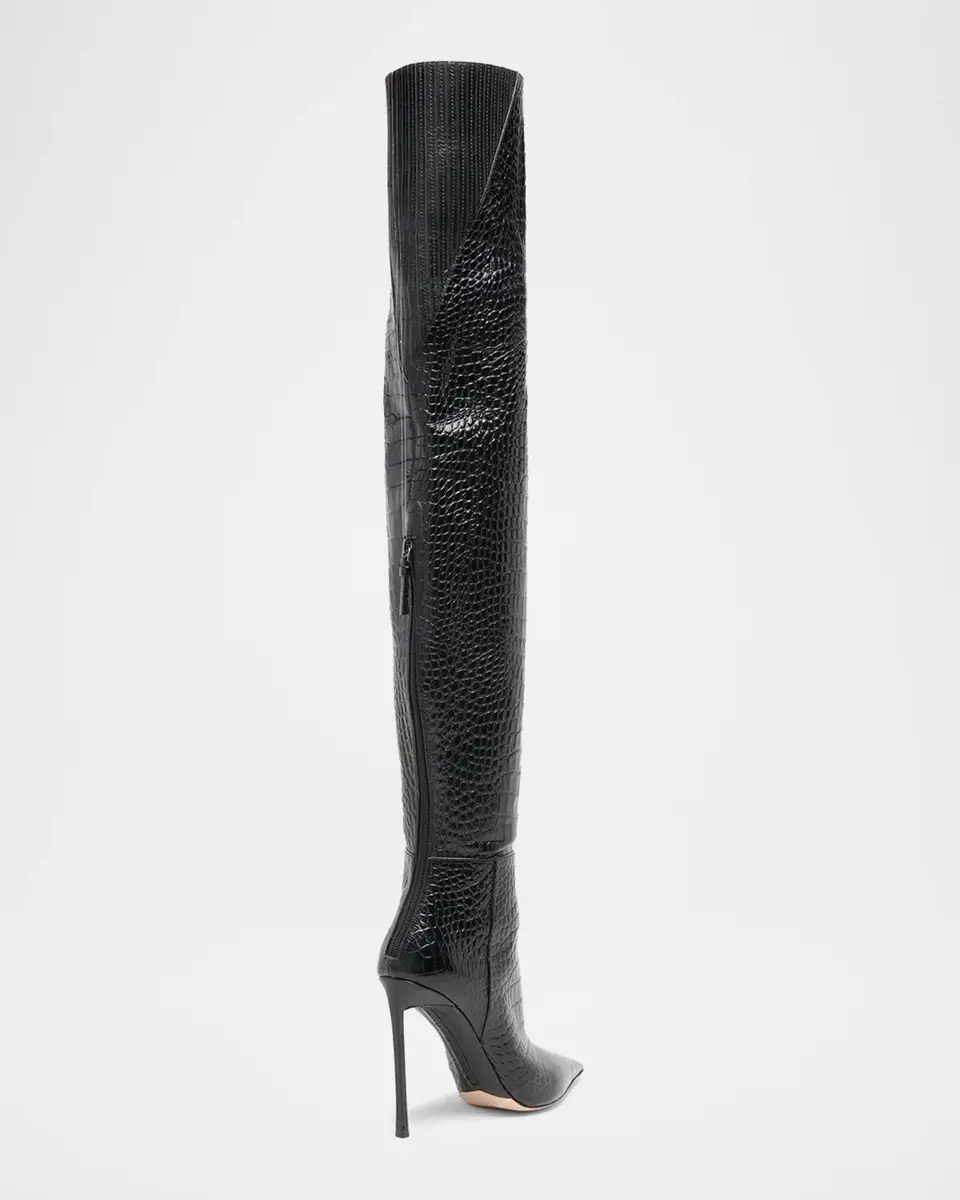 Tom Ford Vertigo 105MM Croc-Embossed Leather Boots | Thumbnail 2 Tom Ford Vertigo 105MM Croc-Embossed Leather Boots | Thumbnail 2