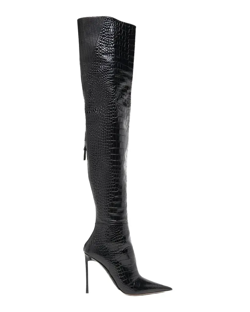 Tom Ford Vertigo 105MM Croc-Embossed Leather Boots