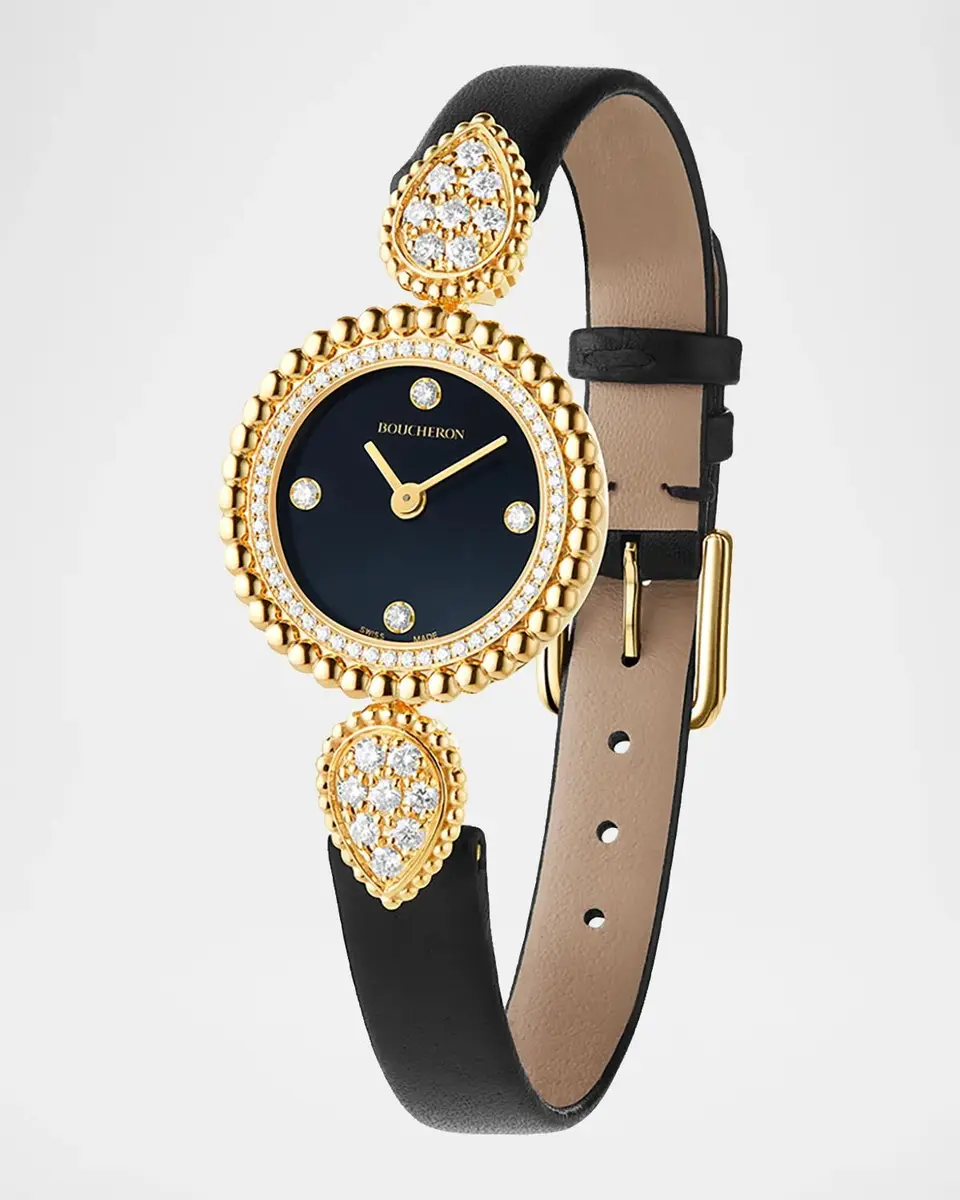 Boucheron Serpent Boheme 18K Yellow Gold Black Leather Watch with Diamonds, 23mm | Thumbnail 2 Boucheron Serpent Boheme 18K Yellow Gold Black Leather Watch with Diamonds, 23mm | Thumbnail 2