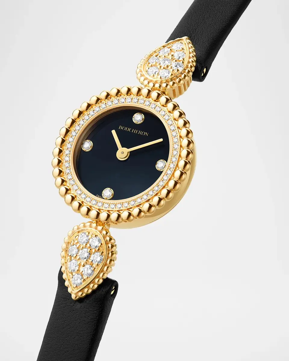 Boucheron Serpent Boheme 18K Yellow Gold Black Leather Watch with Diamonds, 23mm | Thumbnail 3 Boucheron Serpent Boheme 18K Yellow Gold Black Leather Watch with Diamonds, 23mm | Thumbnail 3