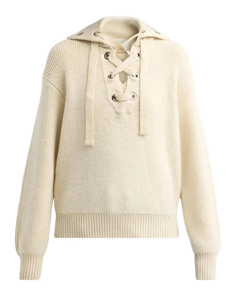 Ydalia Laced Wool Rib Sweater Ydalia Laced Wool Rib Sweater