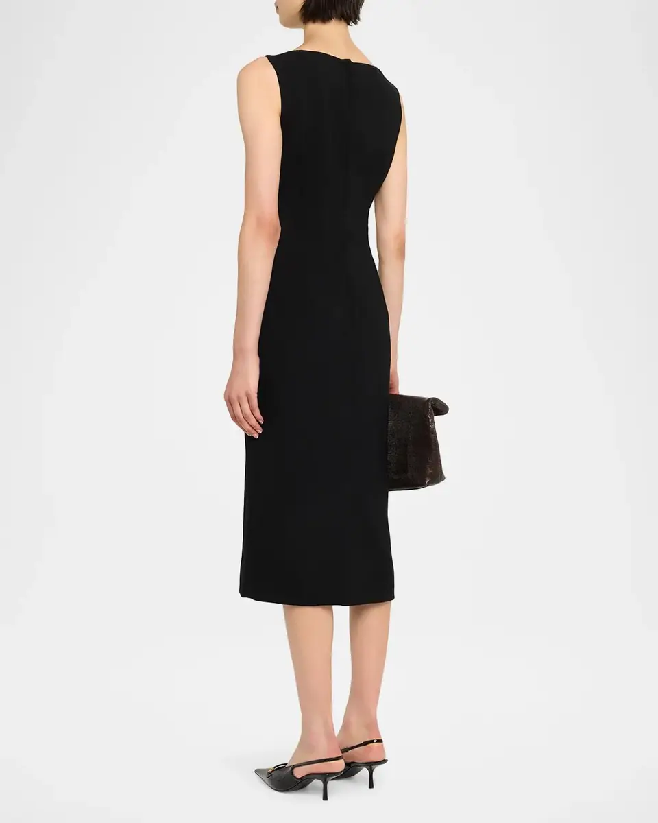 Dolce & Gabbana Sleeveless Slim Wool Crepe Mini Dress | Thumbnail 3