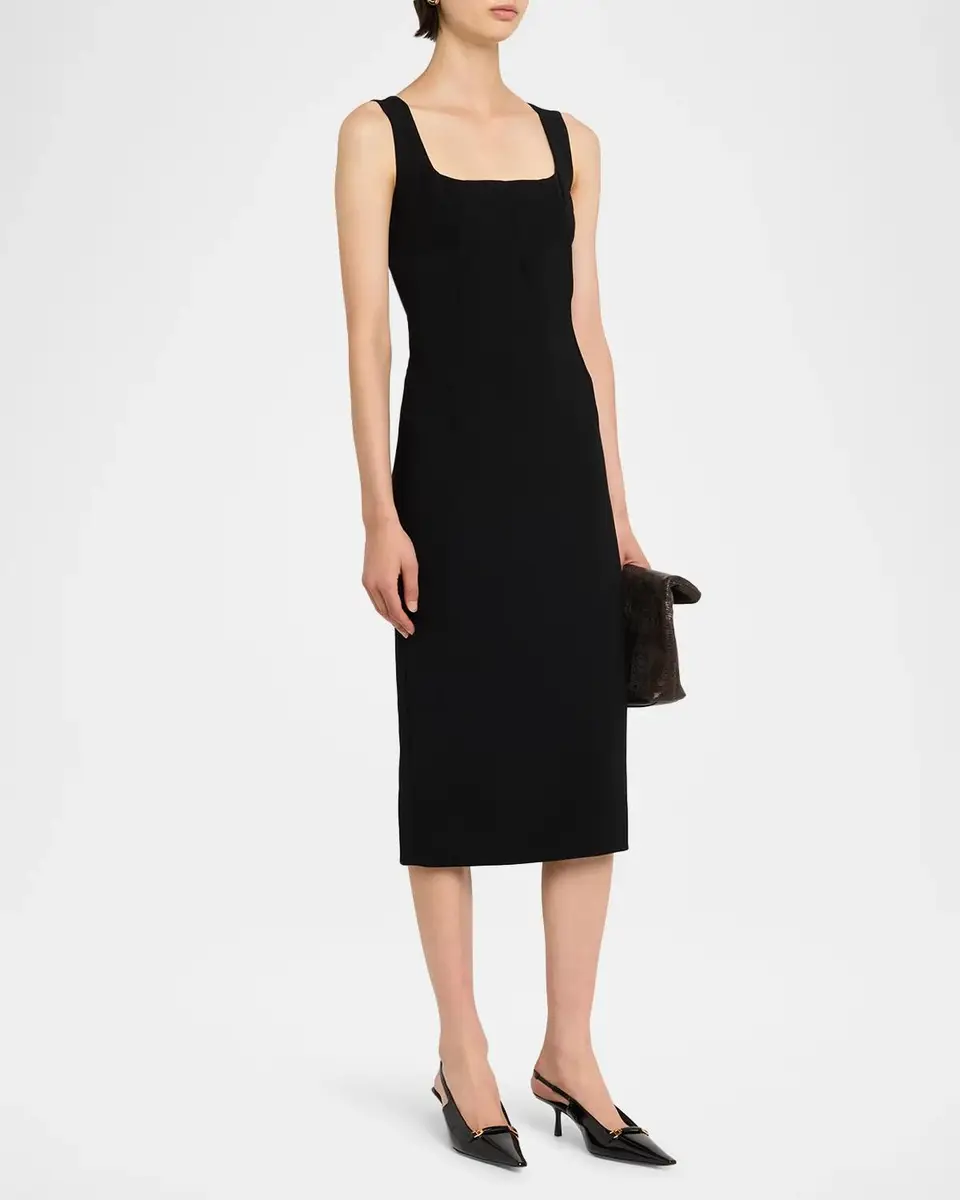 Dolce & Gabbana Sleeveless Slim Wool Crepe Mini Dress | Thumbnail 4