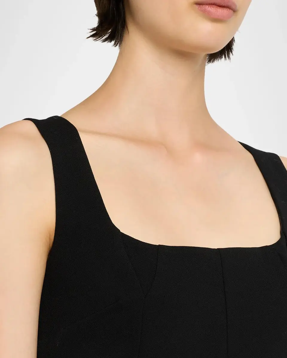 Dolce & Gabbana Sleeveless Slim Wool Crepe Mini Dress | Thumbnail 5