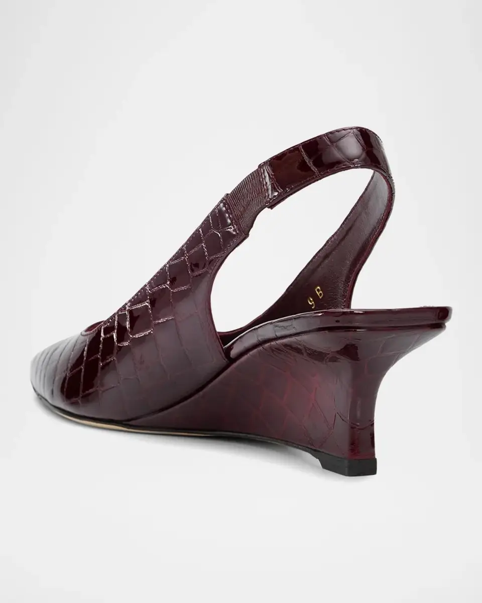 Stuart Weitzman Vinnie 50MM Croc-Embossed Leather Slingback Sandals | Thumbnail 4 Stuart Weitzman Vinnie 50MM Croc-Embossed Leather Slingback Sandals | Thumbnail 4