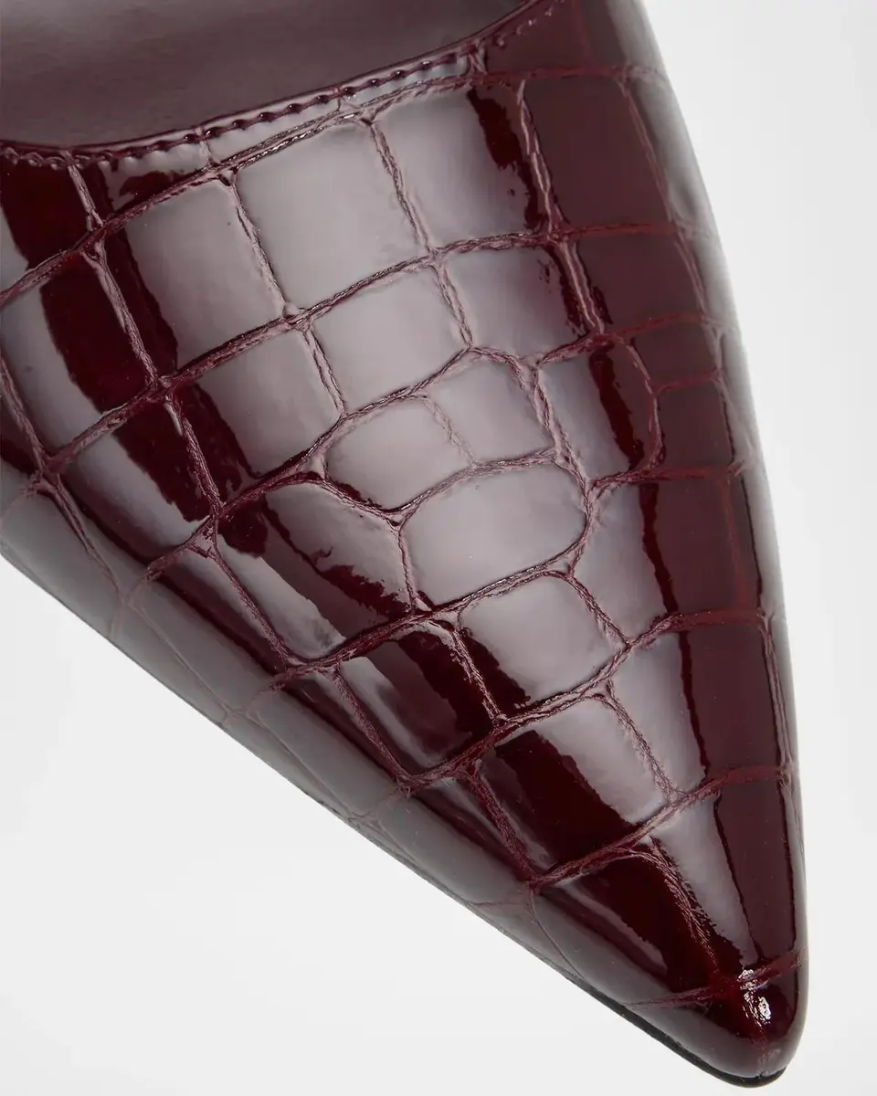 Stuart Weitzman Vinnie 50MM Croc-Embossed Leather Slingback Sandals | Thumbnail 5 Stuart Weitzman Vinnie 50MM Croc-Embossed Leather Slingback Sandals | Thumbnail 5