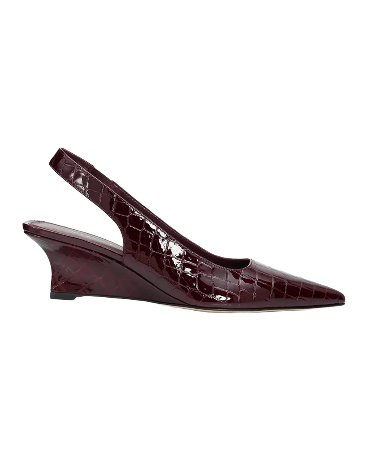 Stuart Weitzman Vinnie 50MM Croc-Embossed Leather Slingback Sandals