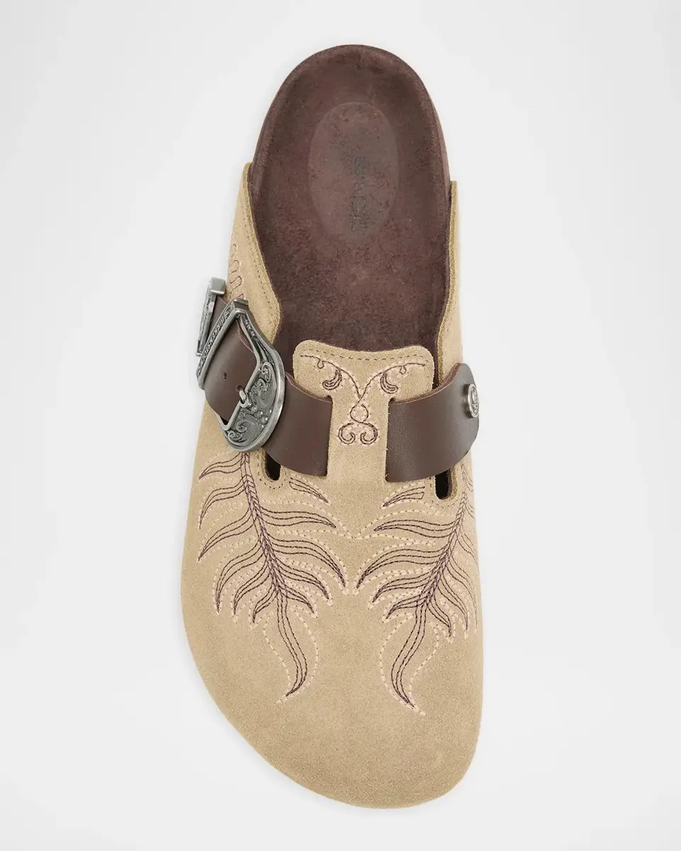 Etro Men's x BIRKENSTOCK Embroidered Suede Mules | Thumbnail 3