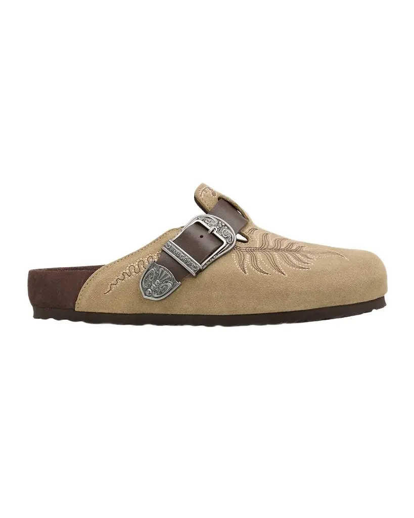 Etro Men's x BIRKENSTOCK Embroidered Suede Mules