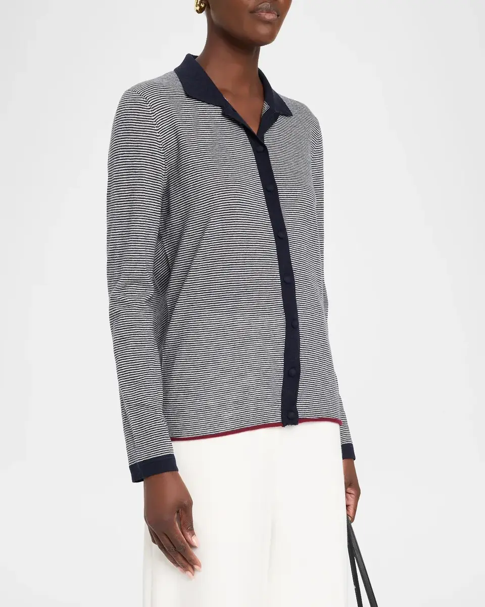 MAJESTIC FILATURES Button-Down Striped Cashmere Shirt | Thumbnail 4 MAJESTIC FILATURES Button-Down Striped Cashmere Shirt | Thumbnail 4