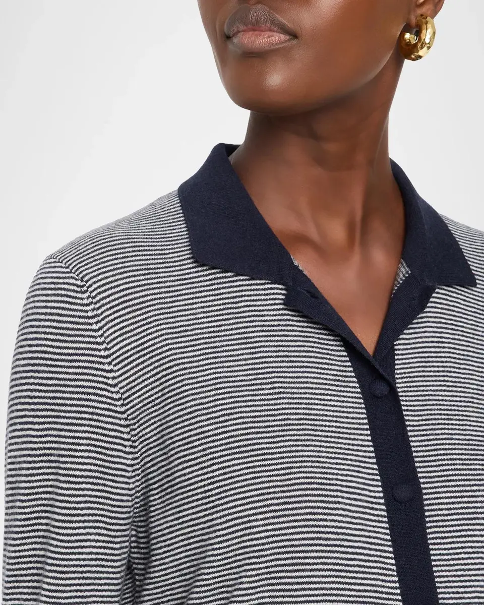 MAJESTIC FILATURES Button-Down Striped Cashmere Shirt | Thumbnail 5 MAJESTIC FILATURES Button-Down Striped Cashmere Shirt | Thumbnail 5