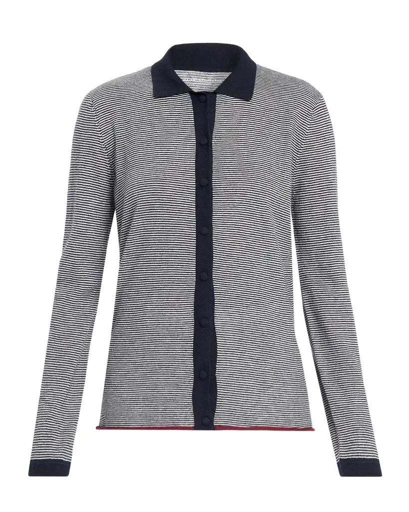MAJESTIC FILATURES Button-Down Striped Cashmere Shirt