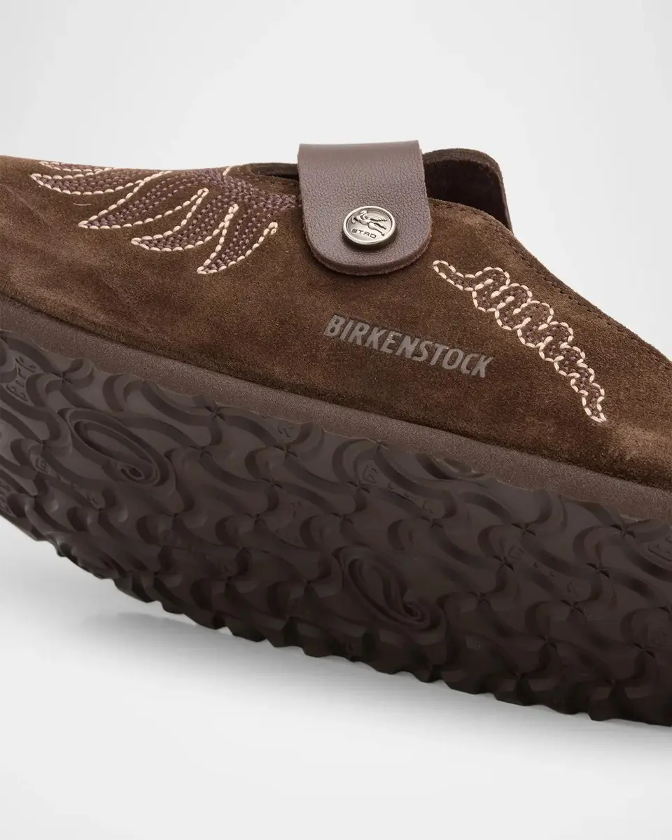Etro Men's x BIRKENSTOCK Embroidered Suede Mules | Thumbnail 4