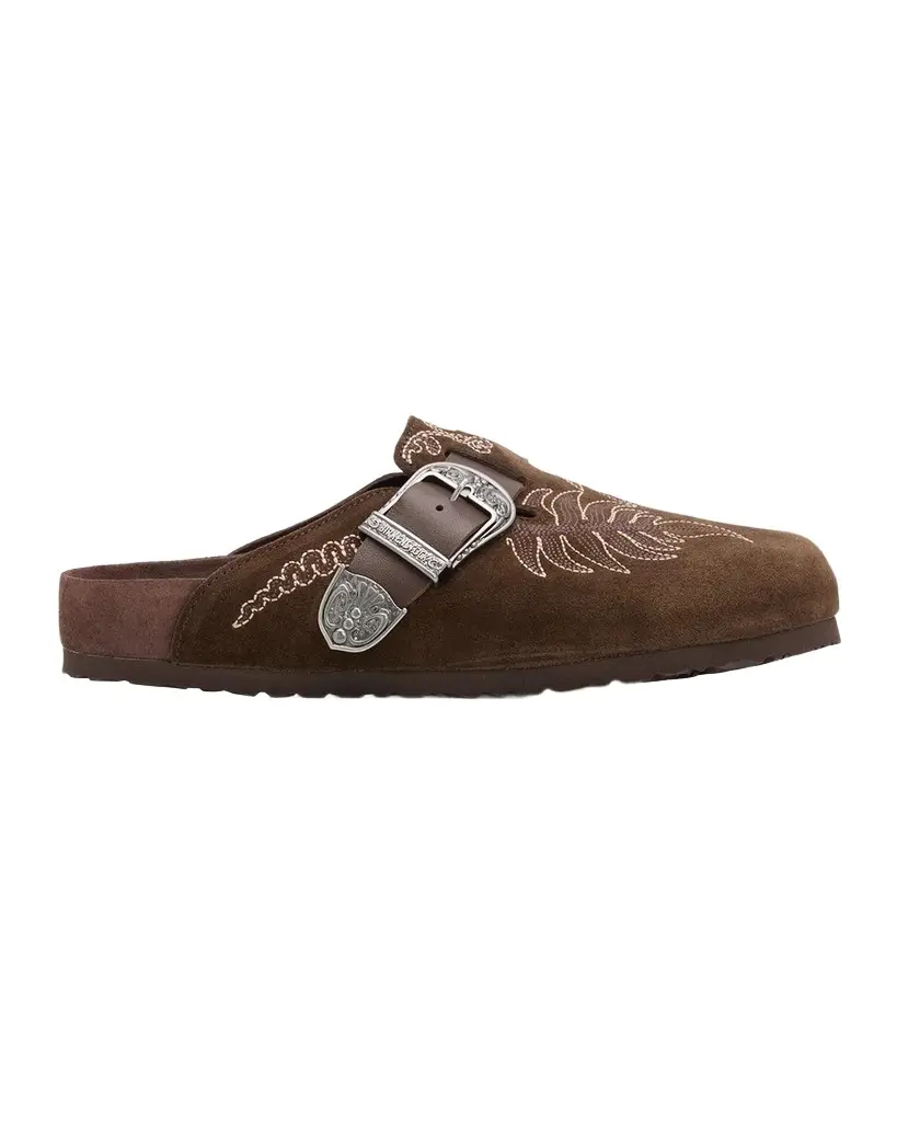 Etro Men's x BIRKENSTOCK Embroidered Suede Mules