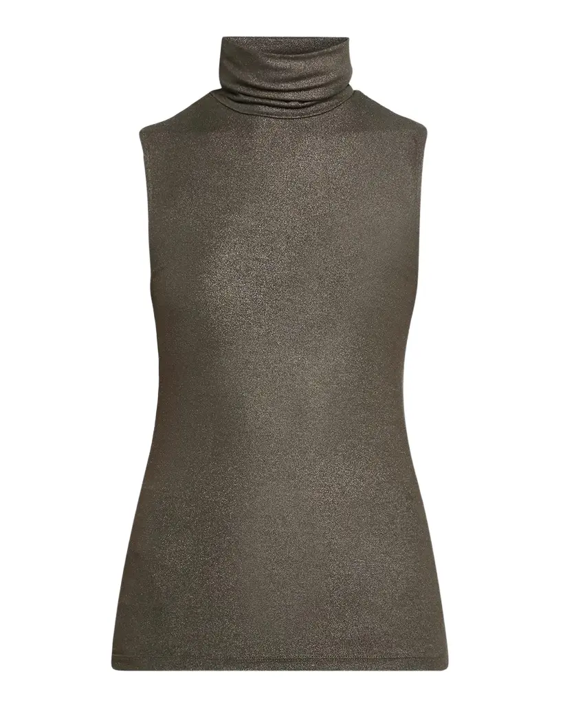 MAJESTIC FILATURES Soft Touch Metallic Turtleneck Top
