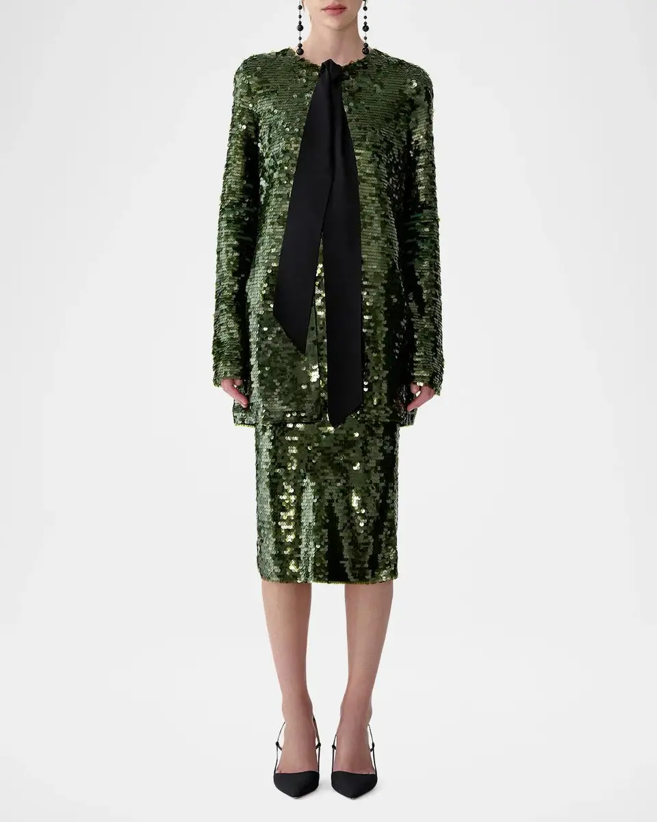 Carolina Herrera Sequin Embellished Long Cardigan | Thumbnail 2 Carolina Herrera Sequin Embellished Long Cardigan | Thumbnail 2