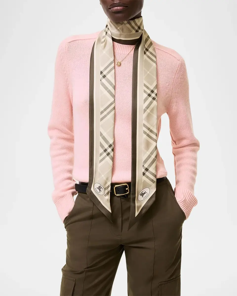 Burberry Bordered Check Cashmere Scarf | Thumbnail 2
