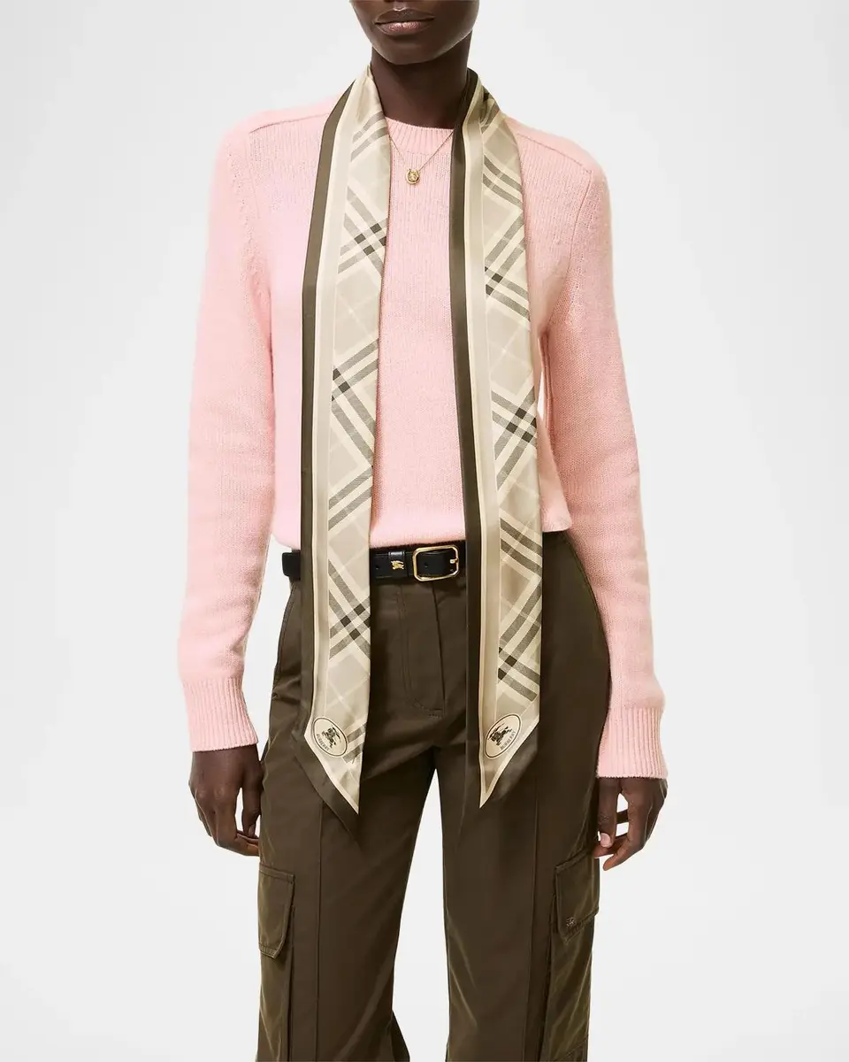 Burberry Bordered Check Cashmere Scarf | Thumbnail 3