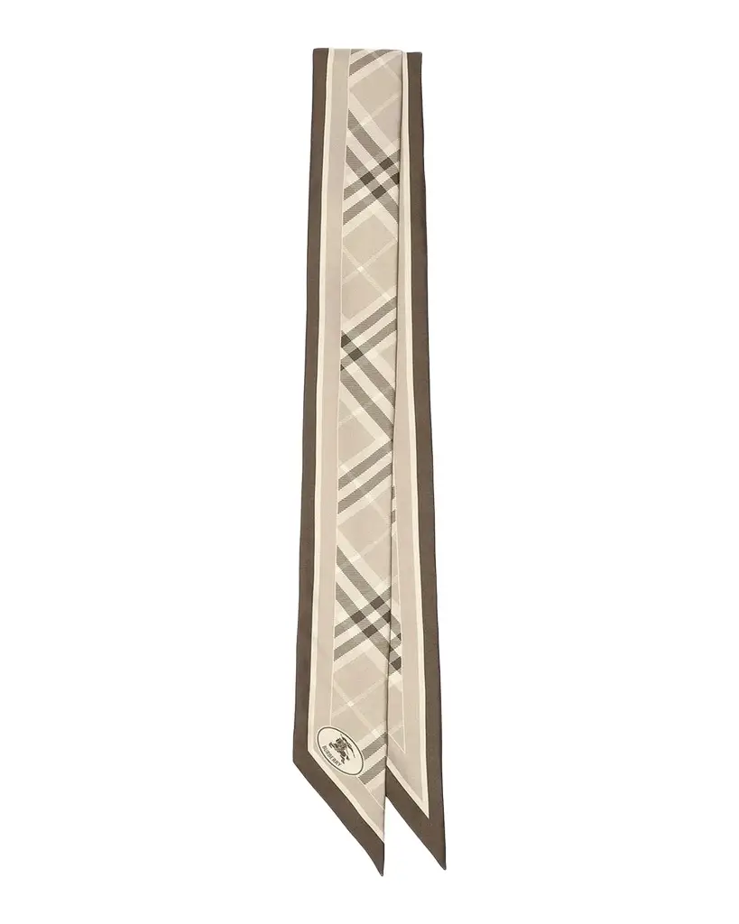 Bordered Check Cashmere Scarf